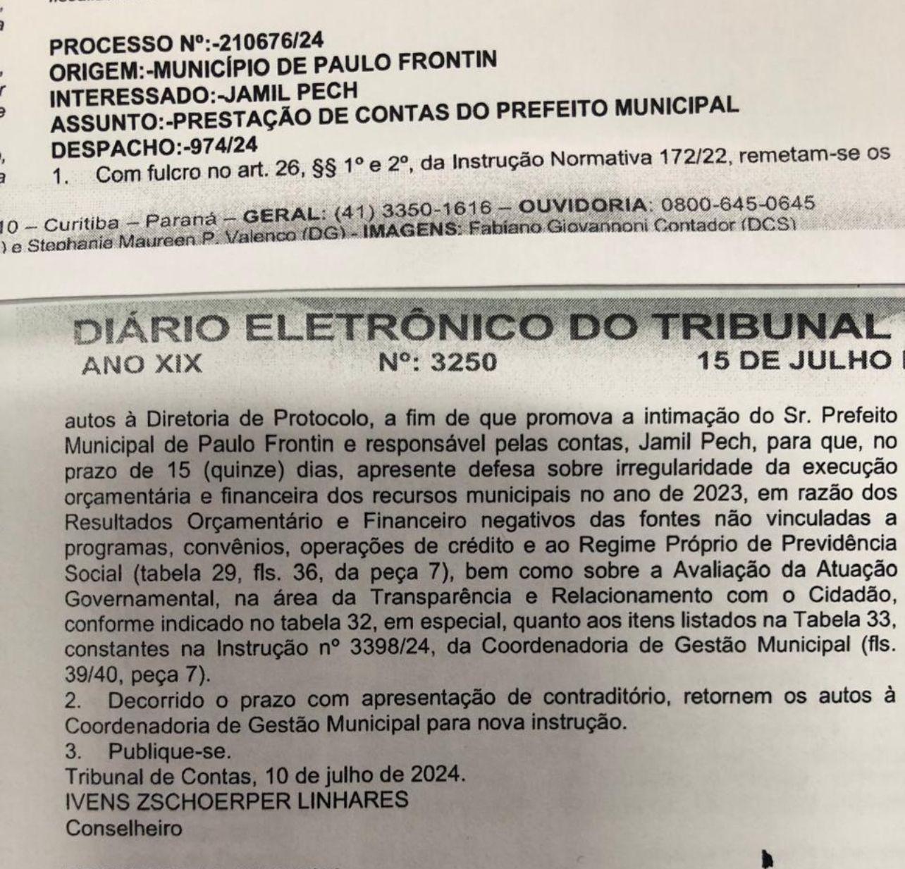 Prefeito Jamil de Paulo Frontin Sob Intimação por Irregularidades nas Contas Públicas: Futuro Político em Risco!