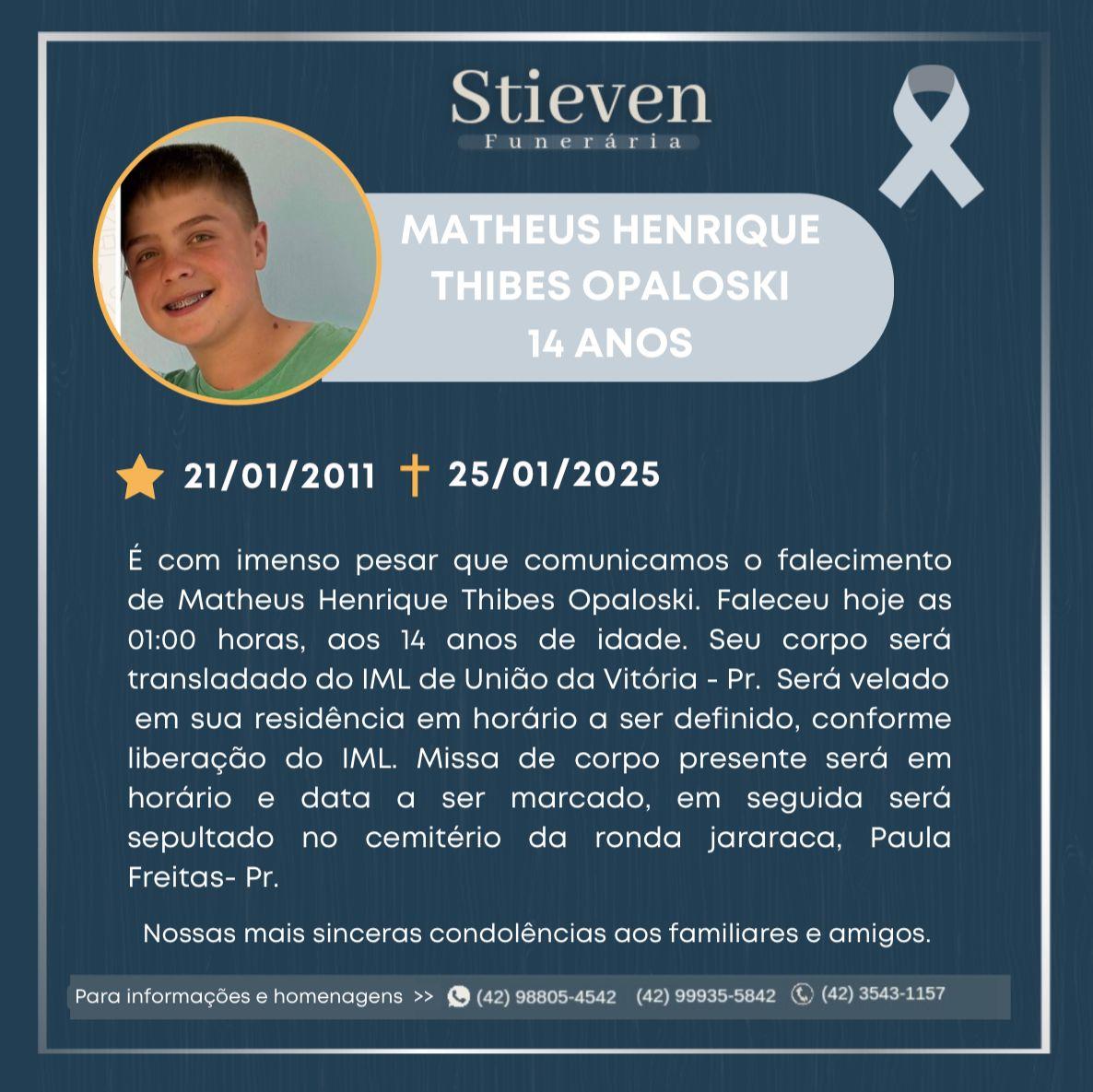 Jovem de 14 anos morre em acidente de moto em Paula Freitas