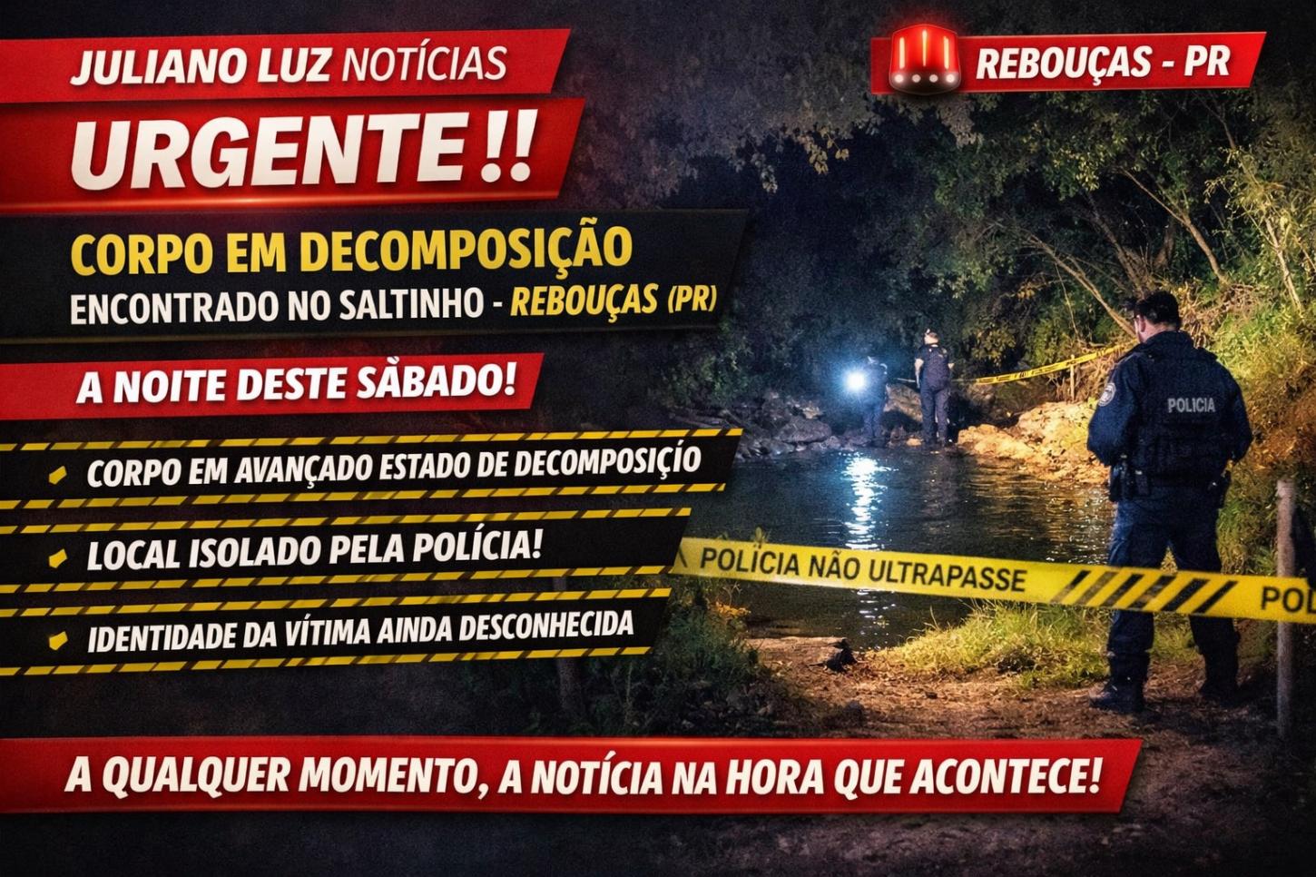 #Urgente - Corpo em decomposição é encontrado no Saltinho, em Rebouças