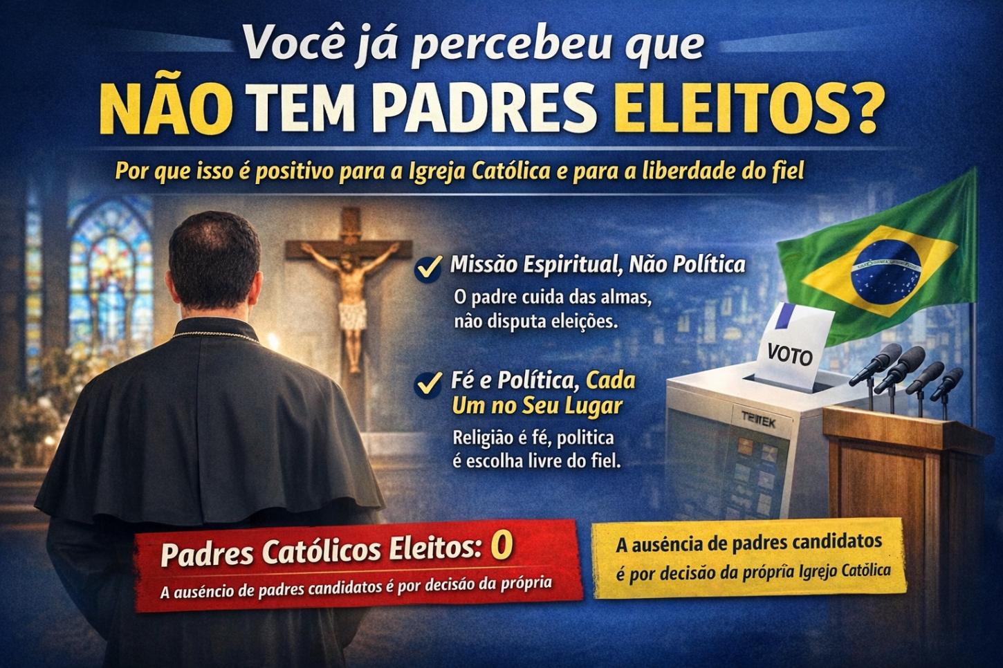 Você já percebeu que não tem padres eleitos?  Por que isso é um ponto positivo para a Igreja Católica e para a liberdade do fiel