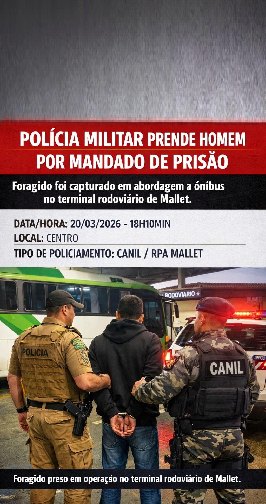 🚨 MALLET: FORAGIDO DA JUSTIÇA É PRESO EM ABORDAGEM NO TERMINAL RODOVIÁRIO