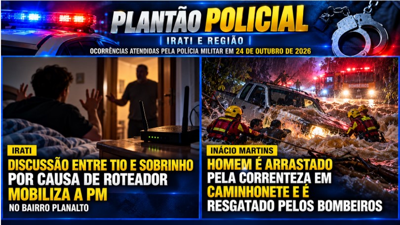 Plantão da PM registra resgate em rio e briga por internet