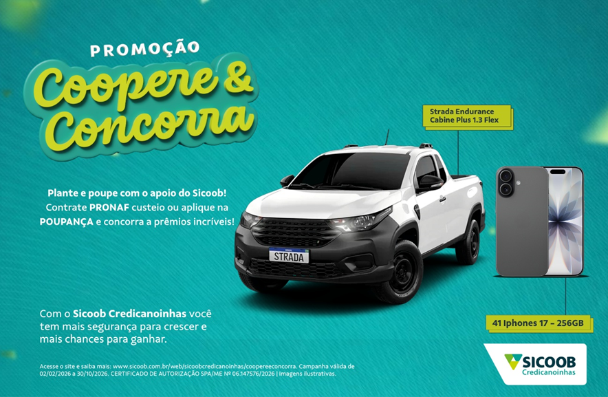 Sicoob Credicanoinhas encerra campanha Coopere e Concorra com grandes prêmios