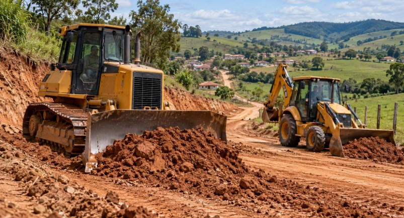 Rio Azul investe em trator de esteira para melhorar a infraestrutura local