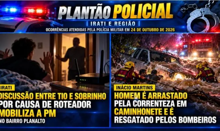 Plantão da PM registra resgate em rio e briga por internet